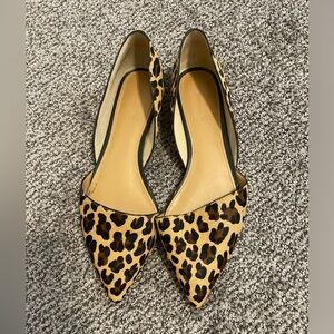J crew factory leopard calf hair flats.